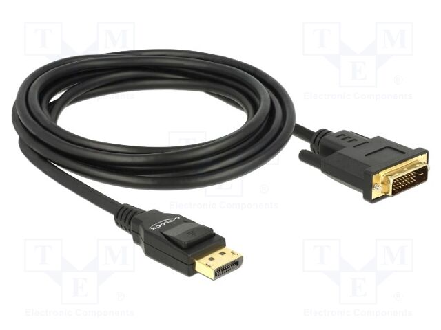 Cable; DisplayPort plug,DVI-D (24+1) plug; 4K,UHD 2160p; 3m