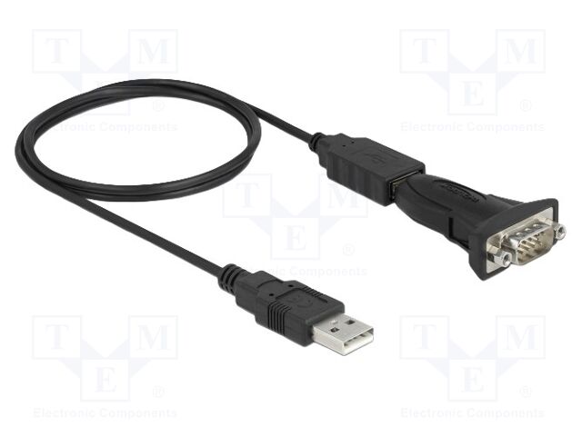 USB to RS232 converter; 0.8m; black; USB 1.1,USB 2.0