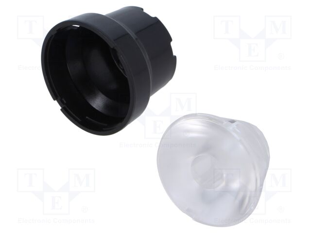 LED lens; round; Mat: PMMA plexiglass; transparent; 11÷19°; Ø: 38mm