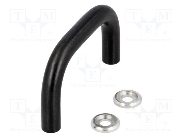 Handle; Mat: oxidized steel; black; H: 35mm; Mounting: M4 screw