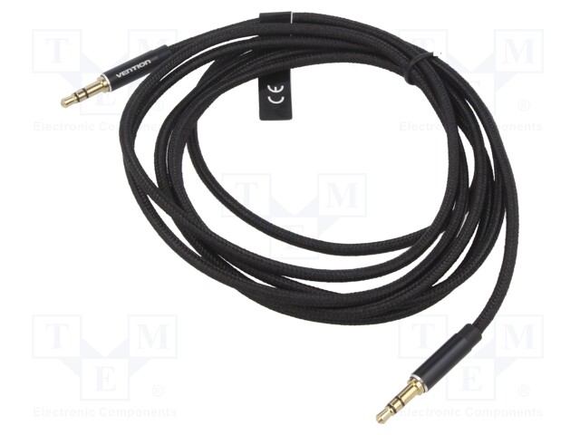 Cable; Jack 3.5mm 3pin plug,both sides; 5m; Plating: gold-plated