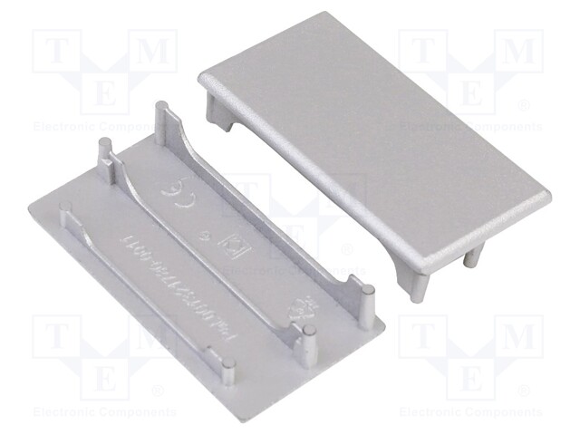 Cap for LED profiles; silver; ABS; Application: LOWI; Pcs: 2