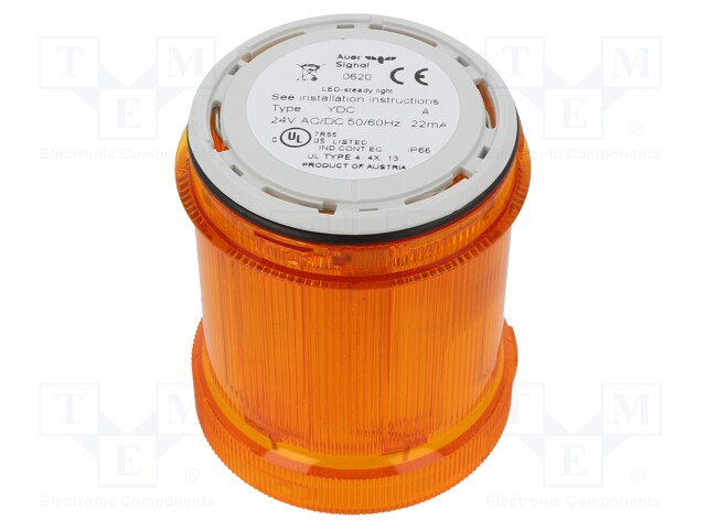 Signaller: lighting; LED; orange; Usup: 24VDC; Usup: 24VAC; IP66