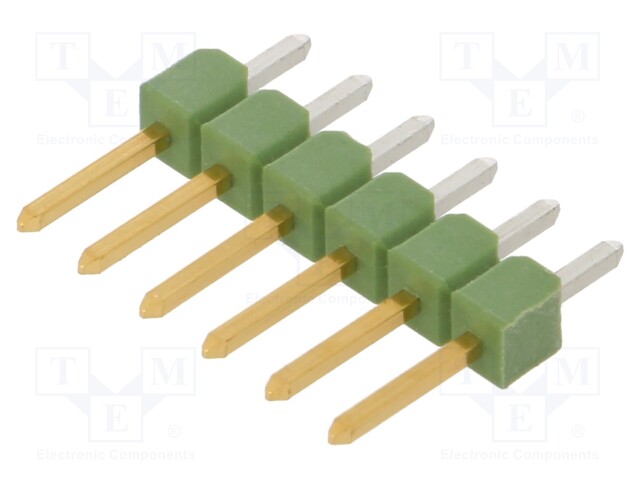 Pin header; pin strips; AMPMODU MOD II; male; PIN: 6; straight