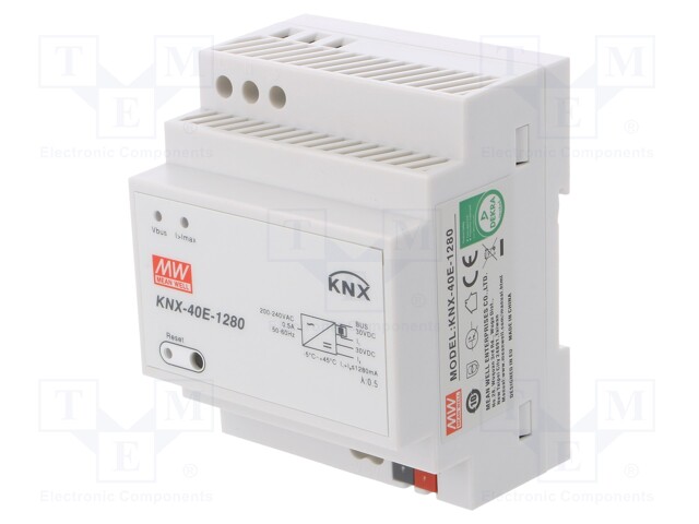 Power supply: KNX / EIB; 38.4W; 30VDC; 1280mA; 180÷264VAC; IP20