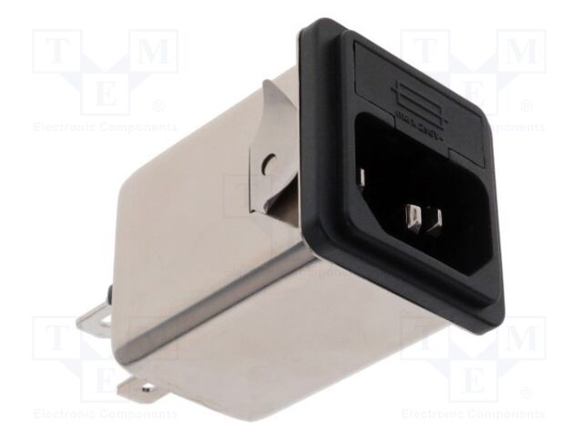 Connector: AC supply; socket; male; 1A; 250VAC; -25÷85°C; 40mH; 1MΩ