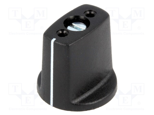 Knob; with pointer; ABS; Shaft d: 3mm; Ø16x16mm; black