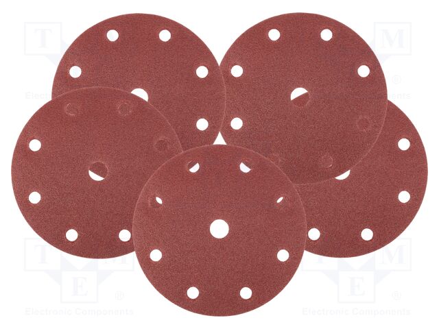 Sanding plate; Granularity: 80; Mounting: bur; with holes; Ø150mm