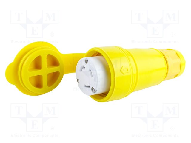 Connector: AC supply; straight; female; screw; socket; 30A; yellow