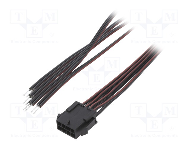 Cable; Micro-Fit 3.0; male,cables; PIN: 8; 0.6m; 4A; Insulation: PVC
