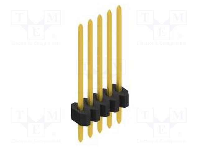 Connector: pin strips; pin header; male; PIN: 5; 1.27mm; THT; 1x5