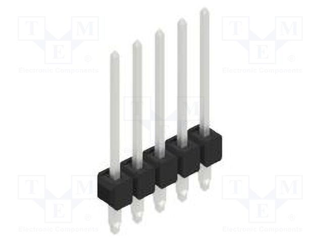 Connector: pin strips; pin header; male; PIN: 5; 2.54mm; THT; 1x5