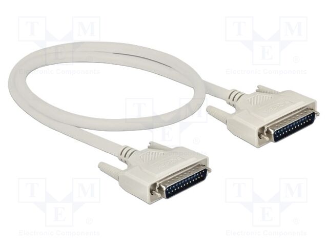 Cable; D-Sub 25pin plug,both sides; Len: 0.5m; beige; Øcable: 7mm