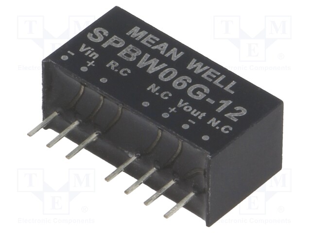 Converter: DC/DC; 6W; Uin: 18÷75V; 12VDC; Iout: 0÷500mA; SIP8; 4.8g