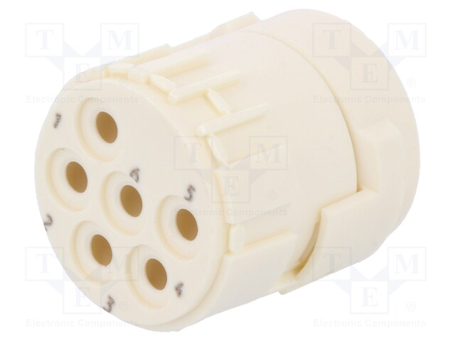 Connector: M23; PIN: 6; female; crimped; w/o contacts; 300V; 20A