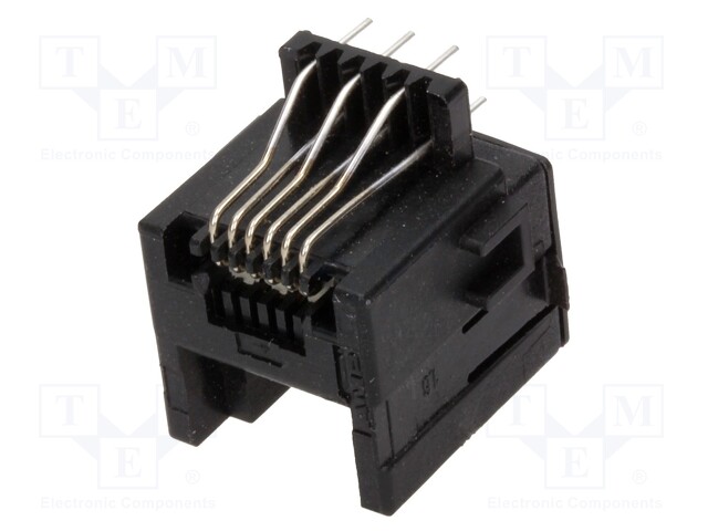 Socket; RJ12; PIN: 6; Layout: 6p6c; THT; straight; 12mm