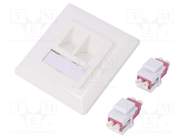 Connector: fiber optic; socket,coupler; duplex; both sides,LC