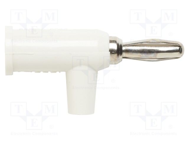 Plug; 4mm banana; 15A; 60VDC; white; non-insulated; 0.8mm2; Pcs: 10