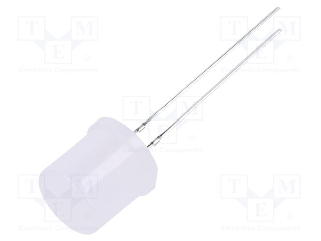 LED; 10mm; white cold; 750÷1120mcd; 180°; Front: flat; Pitch: 2.54mm