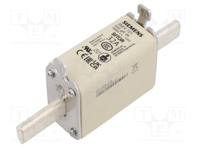 Fuse: fuse; gR; 32A; 1kVAC; 250VDC; industrial; NH0; SENTRON