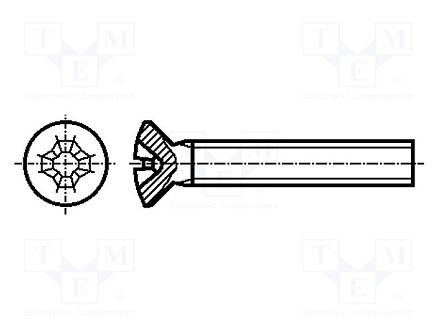 Screw; M3x25; DIN: 966A; Head: countersunk; Phillips; steel; zinc