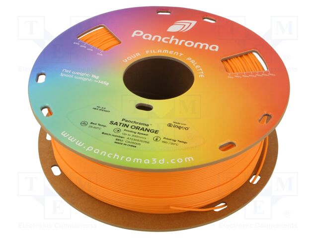 Filament: PLA; 1.75mm; satin orange; 190÷230°C; 1kg; Panchroma™