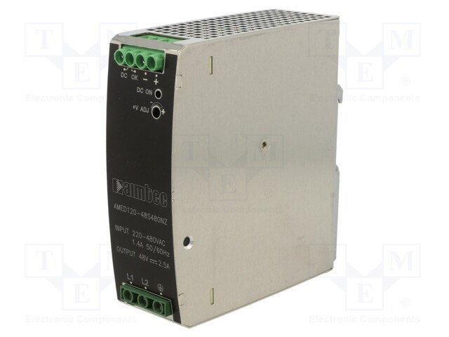 Converter: AC/DC; 120W; Uin: 180÷600V; Uout: 48VDC; Iout: 2.5A; 92%