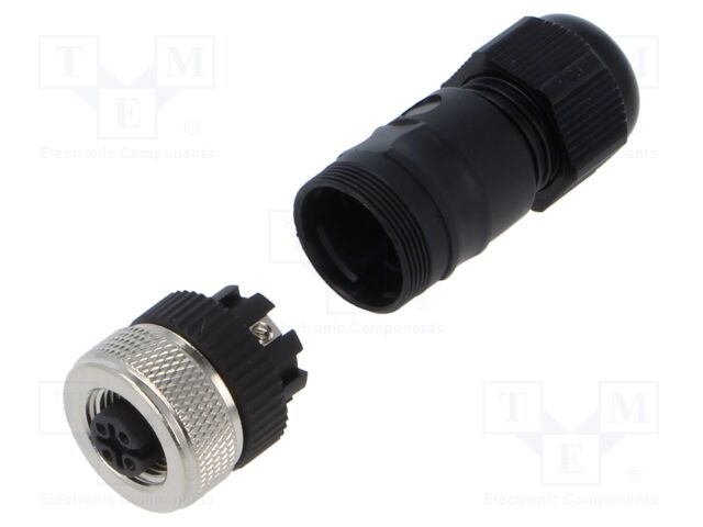 Connector: M12; plug; female; straight; PIN: 4; 0.75mm2; 125V; 4A