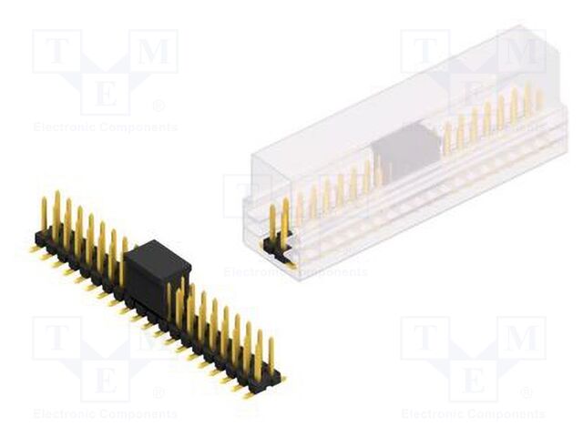 Connector: pin strips; pin header; male; PIN: 40; 2.54mm; SMT; 2x20
