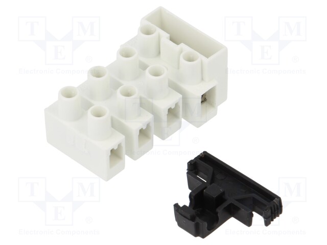 Terminal block; screw terminal; 2.5mm2; 450V; ways: 4; terminals: 8