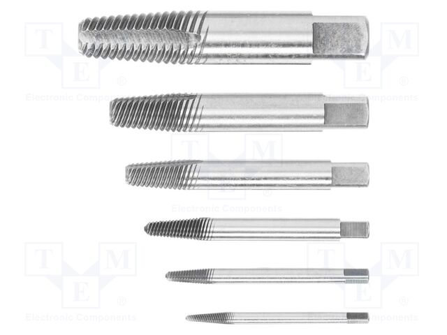 Kit: screw extractor; 6pcs.