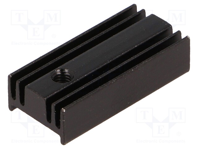 Heatsink: extruded; TO220; black; L: 25.4mm; W: 12mm; H: 6.5mm; 40K/W