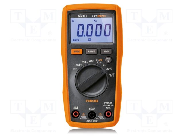 Digital multimeter; LCD; 4-digit; VDC: 400mV,4V,40V,400V,600V