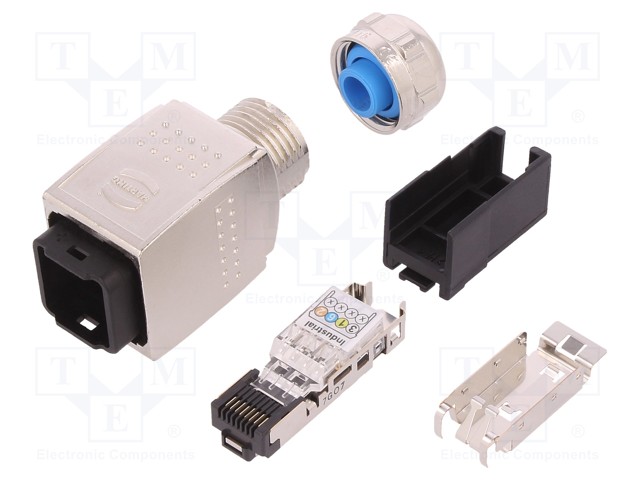 Plug; RJ45; PIN: 4; Cat: 5; shielded; Layout: 8p4c; Locking: push-pull
