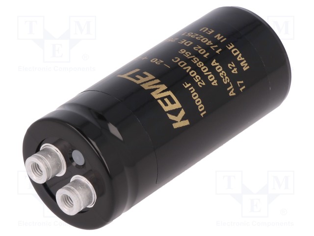 Capacitor: electrolytic; 1000uF; 250VDC; Leads: screw; ESR: 117mΩ