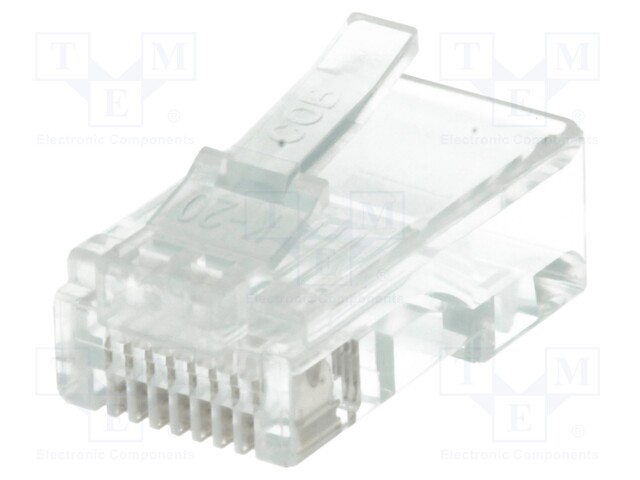 Plug; RJ45; PIN: 8; unshielded; gold-plated; Layout: 8p8c; 26AWG; IDC