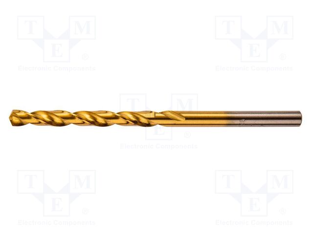 Drill bit; for metal; Ø: 4mm; Plating: titanium nitride