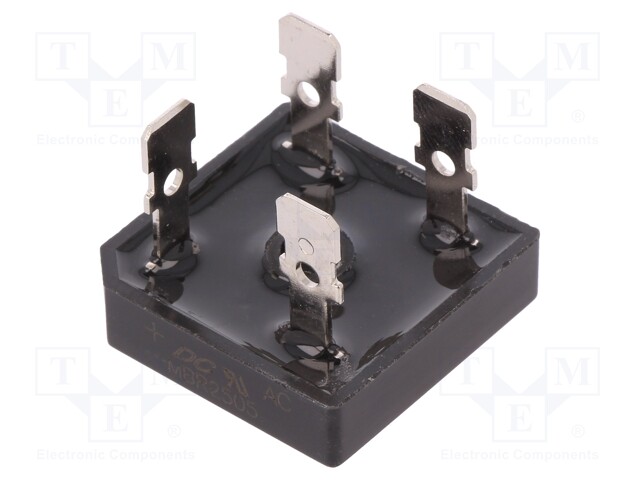 Single-phase bridge rectifier; Urmax:50V; If:25A; Ifsm:400A