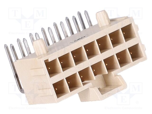Connector: wire-board; male; Ultra; PIN: 14; angled; THT; tinned