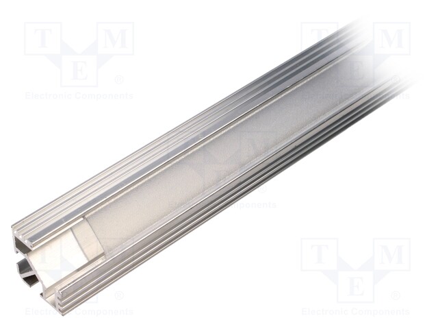 Profiles for LED modules; mat; angular; L: 2m; aluminium; 45°