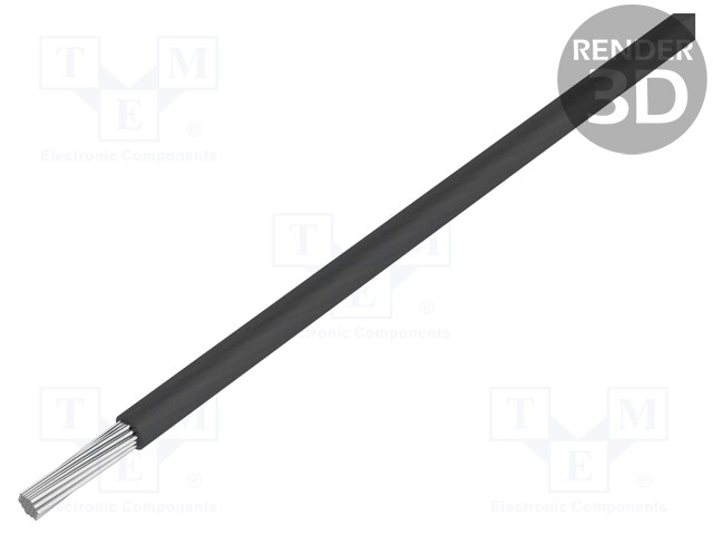 Wire; ThermoThin; stranded; Cu; 24AWG; black; ECA fluoropolymer
