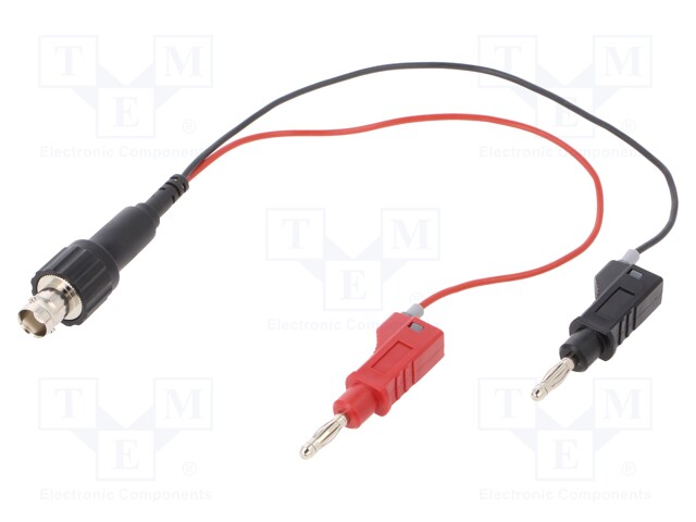 Test lead; 60VDC; 30VAC; 3A; BNC socket,banana plug 4mm x2