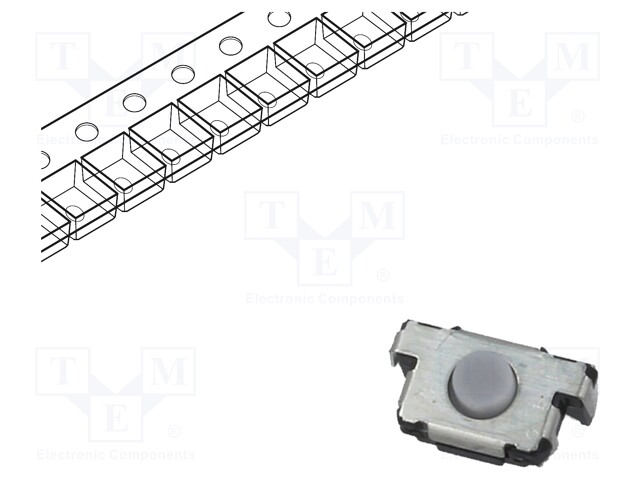 Microswitch TACT; SPST; Pos: 2; 0.02A/12VDC; SMT; 3.5mm; OFF-(ON)