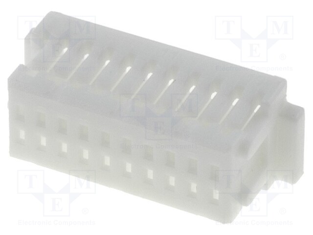 Plug; wire-board; female; 1mm; PIN: 20; w/o contacts; for cable; 50V