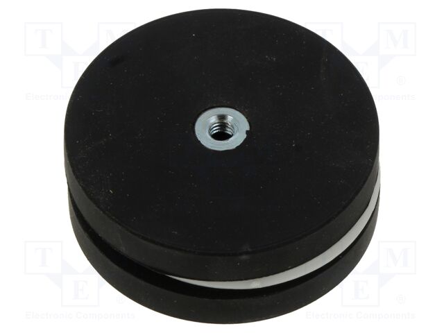 Magnet: permanent; NdFeB; 8.5N; Ø: 43mm; H: 21mm; rubber,steel; disk