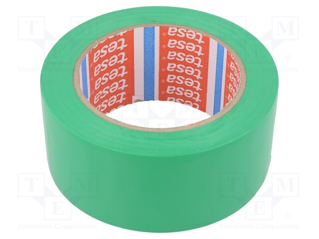 Tape: warning; green; L: 33m; W: 50mm; self-adhesive; Thk: 0.15mm