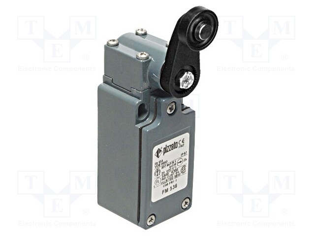 Limit switch; lever R 35mm, plastic roller Ø18mm; NO + NC; 10A