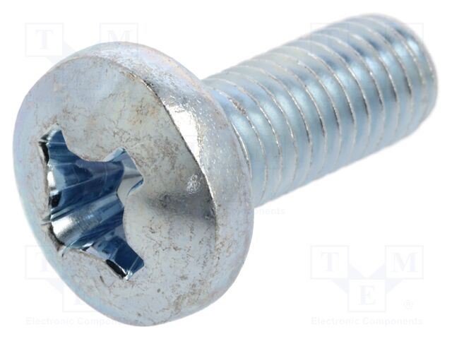 Screw; M8x20; Head: cheese head; Phillips; PH4; steel; zinc