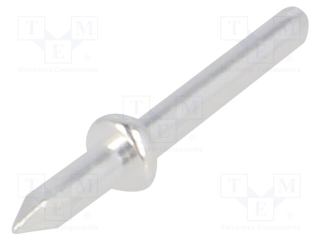 Solder pin; THT; silver plated; brass; Ø: 1mm; Overall len: 10mm
