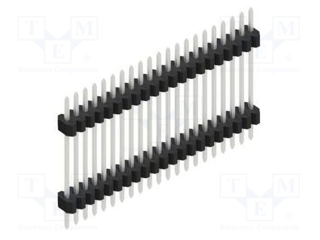Connector: pin strips; pin header; male; PIN: 21; 1.27mm; THT; 1x21